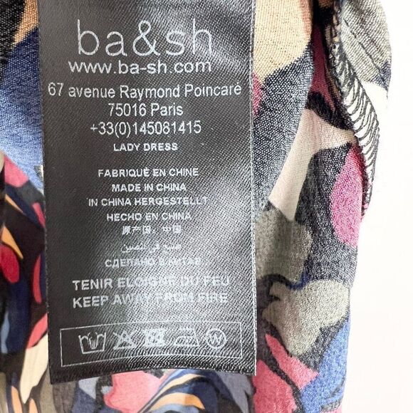 Ba&sh Shirt Dress Womens Medium Multicolor Catty Floral Long Sleeve Artsy - Picture 5 of 12